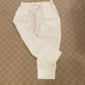 James Perse Drawstring Cropped Linen Pants